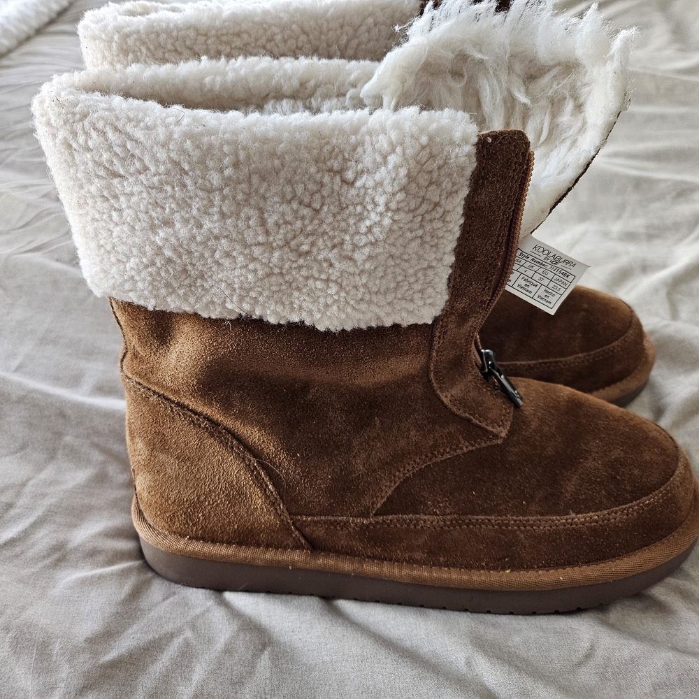 Koolaburra Brown Suede Boots with Faux Fur Lining